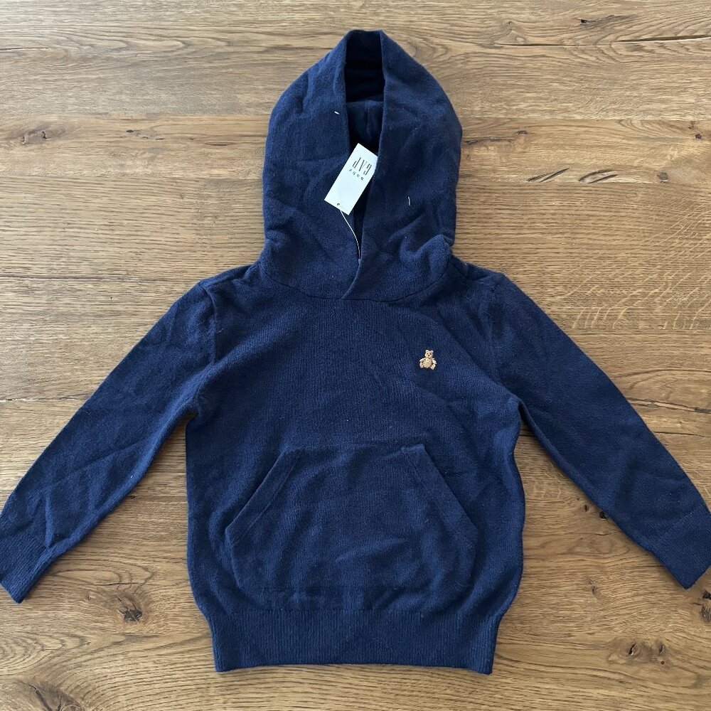 Toddler Boy Super Soft Navy Blue Hoodie Sweater with Front Pocket